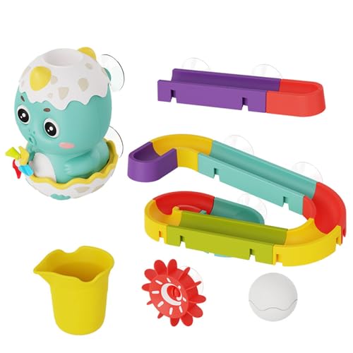 AZIDWERYQ Juguetes para baño de bebé Lindas tobogán de Agua Juguetes de baño con Taza, Pista de Bricolaje y Bolas, tobogán de Juguete de baño Interactivo