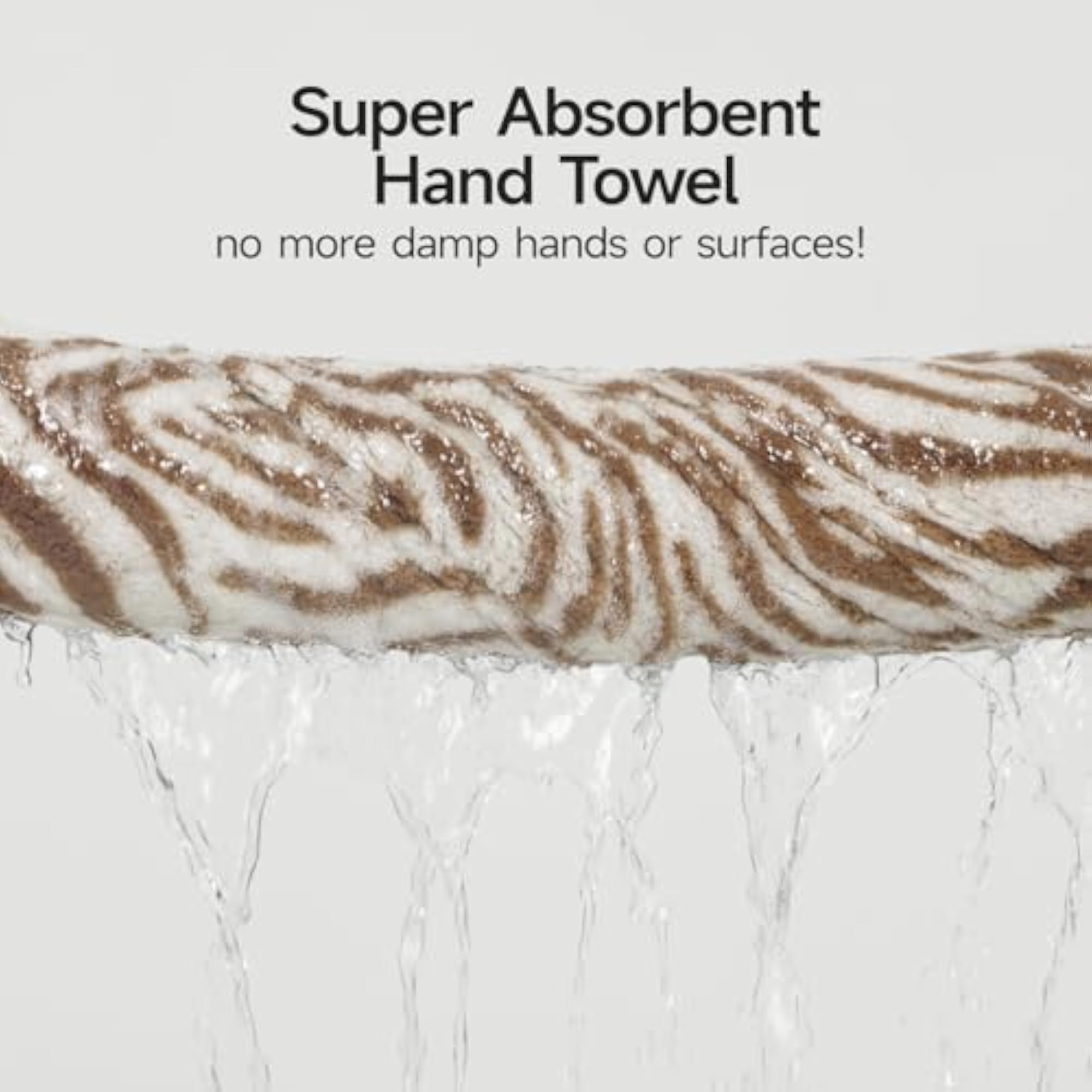 Zebra Striped Hand Towels Set of 2, Decorative Cotton