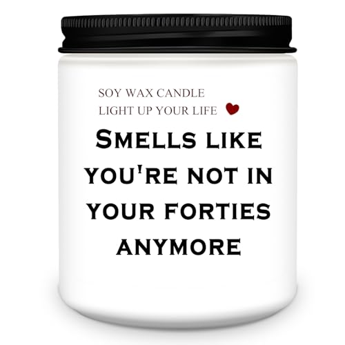 Homsolver 50th Birthday Candle Gifts for Her Him, Happy 50th Birthday Decorations Gift for Women Men, Funny 50 Years Old Gifts Ideas- Lavender Candles