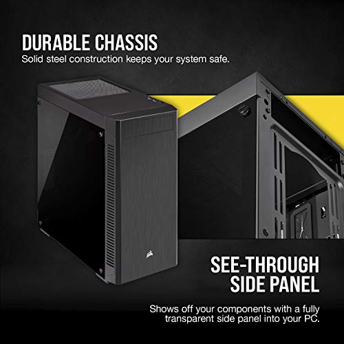 Image of Corsair 110R Mid-Tower ATX Case, Acrylic Side Panel - Black & Vengeance LPX 8GB (1x8GB) DDR4 3200MHZ C16 Desktop RAM (Black)