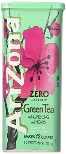 Arizona Sugar Free Green Tea w/ Ginseng Iced Tea Mix, Tubs in Cannister, 1.7 oz