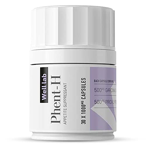 Well lab Phent-H Appetite Suppressant, Premium High Strength Supplement for Weight Loss Management, Appetite Reducer Pills & Hunger Control, 30 Capsules, UK Made