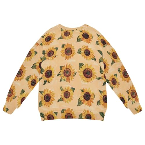 JUNZAN Vintage Sunflowe Peach Kids Girls Pullover Hoodie Crewneck Boys Sweat Shirt Party 4T2