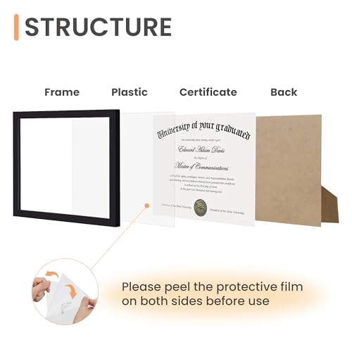 Image of upsimples Certificate Frame, 8.5 by 11 Diploma Frames, 3 Pack, Black