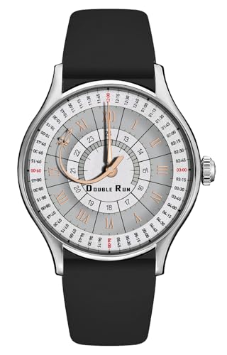 Image of DOUBLERUN Analog Watch, Silicone Strap, Roman Numerals, 24-Hour Display