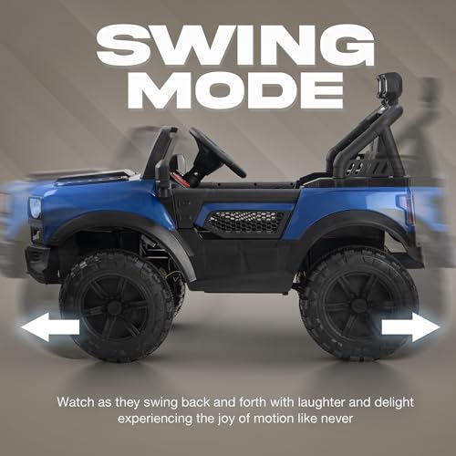 Image of Baybee Rover 4x4 Battery Operated Jeep for Kids, Ride on Toy Kid Car with RGB Windshield Light & Music | Baby Big Battery Cars | Electric Jeep Car for Kids to Drive 2 to 6 Years (Blue)