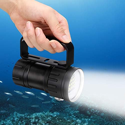 Miniatura 3 de eecoo Linterna de buceo, 18000 lúmenes IPX8 impermeable buceo antorcha buceo luces 500M 7 modos 120 grados amplio ángulo de haz submarino linterna