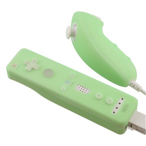 Nintendo Wii Remote and Nunchaku Controller Apple Green