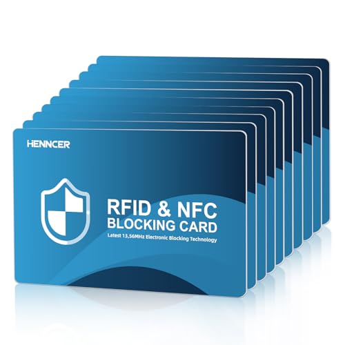 Image of NEW RFID Blocking Card,10 Pack Fuss Protection for Entire Wallet Shield, Credit Card Protector NFC Bank Debit Blocker, Identity Theft Prevention for Passport Travel Security (10, Blue)