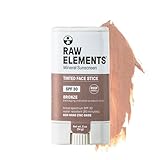 Raw Element Ultra-Moisturizing Face Tint Sunscreen, SPF 30+, Non Toxic Mineral Face Cream, Non Nano Zinc Oxide, Reef Friendly, Safe for All Ages, 0.5 oz, Bronze, Stick Pack of 1