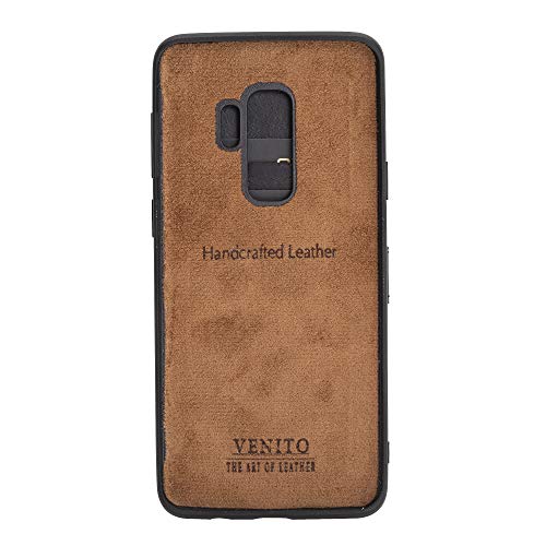 Venito Verona Leather Slim Wallet Case Compatible With Samsung Galaxy S9 Plus - Snap On Flip Back Cover - Rfid Protection - Rustic Black #TOP4
