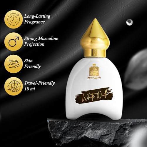 Image of Adilqadri White Oudh Perfume for Men | Strong Masculine Woody Oudh Fragrance | Long-Lasting Eau De Parfum | A Blend of Delicate Oudh & Fresh Florals | 50ml