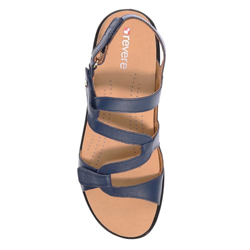 Image of Revere Shoes Emerald Back Strap Sandal for Women - Leather Sandals with Adjustable Straps - Lightweight Arch Support - Comfort Walking Sandals