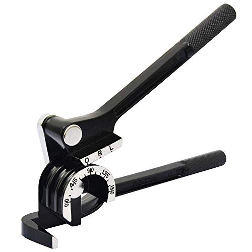 Image of Wostore 180 Degree Tubing Bender, 3-in-1 for 1 /4 inch 5 /16 inch 3 /8 inch OD, Machined Aluminum Alloy Non-Slip Grip, 0-180 for Copper Aluminum Brass Thin Stainless Steel, HVAC Plumbing Automotive Repair Black
