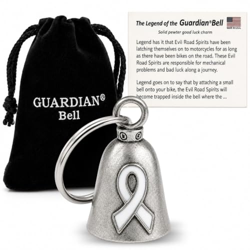 Image of Guardian Bell F ck Cancer Motorcycle Bell w /Keyring & Velvet Gift Bag | Lead-Free Pewter | Good Luck Gift | Made in USA