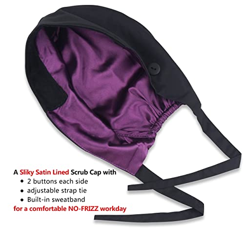 Image of ABAMERICA Working Caps with Button and Sweatband, Adjustable Working Hats for Women Men, One Size(Tie Back or Toggle)