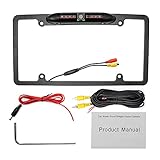 License Plate Backup Camera, Night Vision Rear View Camera with 8 LEDs 170° Viewing Angle, Waterproof Backup Rear Camera for Cars, Universal Reversing Assist Security