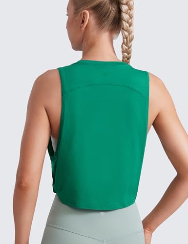 Image of CRZ YOGA Pima Cotton Dropped Armhole Tank | Workout, Naturally Soft, Loose Fit, Crop, Crewneck, Knotted Sides, Sleeveless Tops for Women
