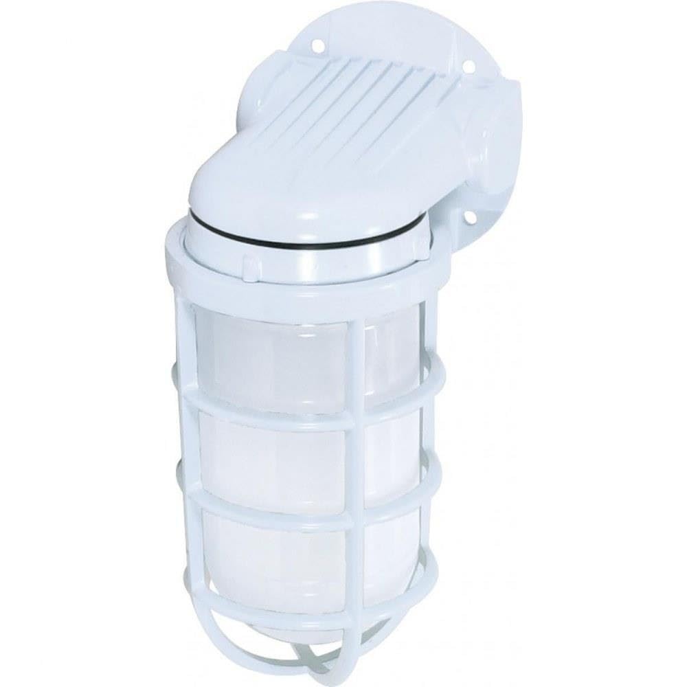 Nuvo Lighting SF76/615 Industrial Style Small Heavy Duty Aluminum Durable Outdoor Wall Mount Porch and Patio Light with Frosted Glass, White