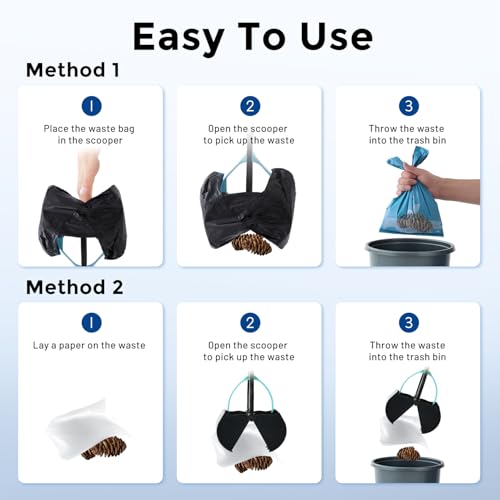 Image of ZOMISIA 26 inch Pooper Scooper with Waste Bags - Poop Scooper for Large Dogs with Long Handle High Strength Material and Durable Spring for Yard, 30 Count Poop Bags