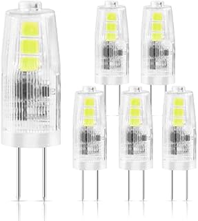 Karyoosi G4 LED Bulbs, 1.5W Replacement 20W Halogen Bulb, Cool White 6000K, AC/DC 12V, 150LM, No Flicker, Non-Dimmable, 360° Beam Angle,Energy Saving G4 Light Bulb for Home-Lighting 6-Pack