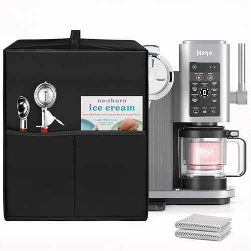 Soft Serve Maker Dust Cover for Ninja CREAMi NC701 Ice Cream Maker, Dustproof, Waterproof, Moisture-proof Nylon Fabric, Cover Case for Ninja NC701 Ice Cream Maker(17.75inx15.75inx10.25in Black)