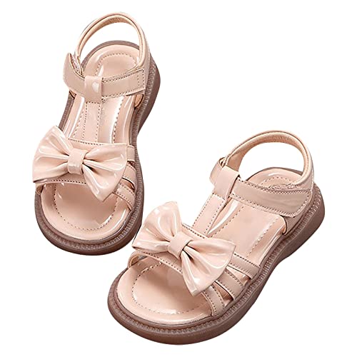Kids Baby Summer Girls Sandals Bow Design Princess Shoes Dress Flat Shoes Toddler/Little Child/Big Toddler Rainboots (Pink, 13.5 Little Child)