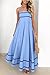 PRETTYGARDEN Women's 2025 Summer Flowy Maxi Dress Casual Sleeveless Spaghetti Strap Ruffle Beach Long Dresses (Light Blue,Medium)