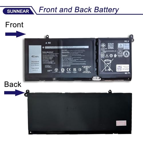 Image of 41Wh G91J0 Laptop Battery Dell Latitude 3520 3420 3320 3330 Inspiron 3510 3511 3515 3525 3530 5310 5410 5418 5510 5515 5518 14 Plus 7420 7415 2-in-1 Vostro 5620 5625 11.25V
