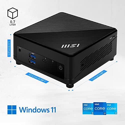Image of msi Cubi 5 12M, 0.7L Mini PC, Intel Core i7-1255U, WiFi 6, BT 5.2, Duel LAN, Thunderbolt Type C, Black, Non-OS (12M-016BUS),Black