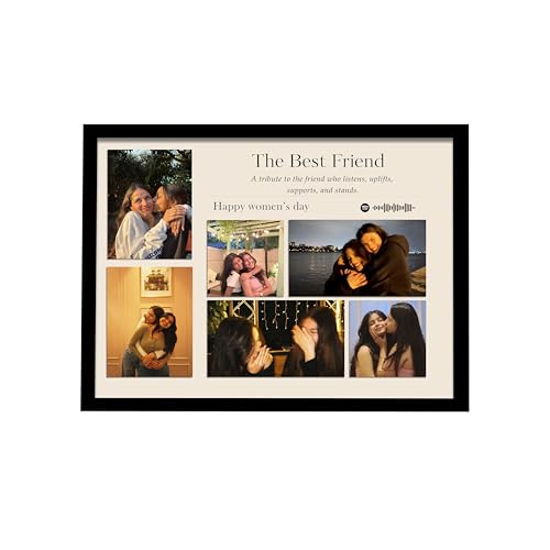 Image of Customized Photo Frame Wall Decor Spotify Gift For Friend Mother Sister Wife and Girlfriend, Personalized Women's Day and Mothers Day Photo Frame Gift For Home Living room Bedroom 23x32 cm