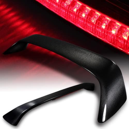Real Carbon Fiber Rear Trunk Lid Spoiler Wing with LED Brake Light Compatible with 1996-2010 Honda Civic 2DR Coupe, 1997 1998 1999 2000 2001 2002 2003 2004 2005 2006 2007 2008 2009