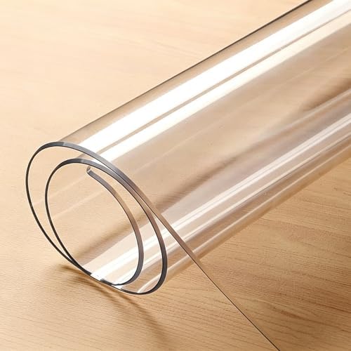 Clear Vinyl Runner Mat, 1.5mm Thick Plastic Carpet for Hallway, Entryway, Kitchen & Living Room, 4x30ft (48x360in) - Durable, Non-Slip Floor Protection