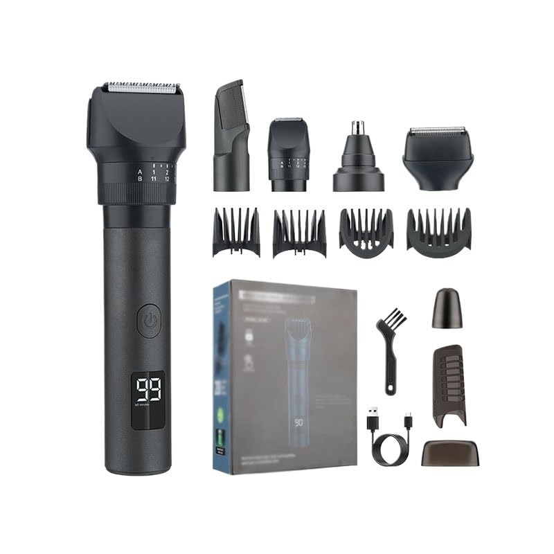 Kit da barba multifunzionale for la rimozione del naso tagliacapelli in metallo lavabile elettrico
