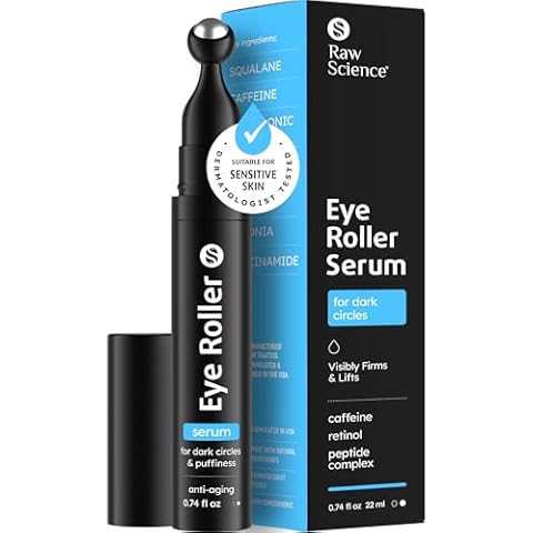 Eye Serum for Puffy Eyes & Dark Circles Under Eye Treatment, Caffeine, Niacinamide, Hyaluronic Acid, Retinol, Instant Moisturizer instead Eye Cream, Under Eye Bags & Puffiness, Eye Skin Care, 0.74 OZ Cover