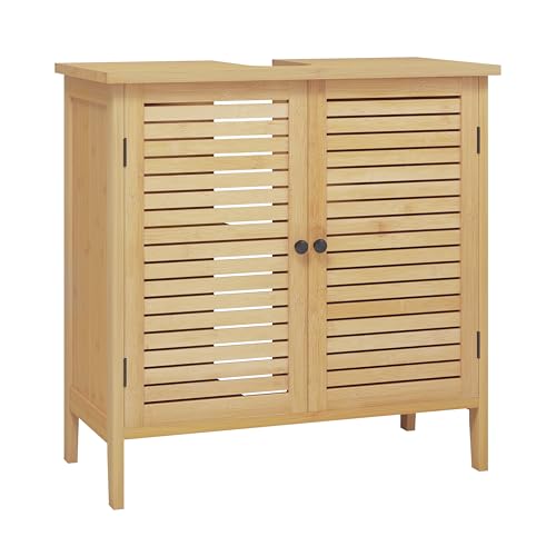 EUGAD Waschbeckenunterschrank, Badezimmer Unterschrank, aus natürlichem...