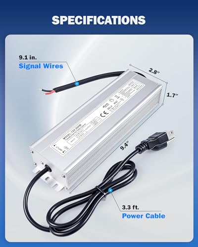 ZUMI 200 Watts 12V Power Transformer, 90-140V AC to 12V DC Power Converter for Swing Gate Opener, IP67 Waterproof Adapter for Outdoor Gate System, Power Adapter for Mains Household Electricity4
