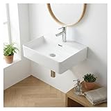  MOB-IN Vasque à Poser ou à Suspendre Rectangle en céramique 50x42cm