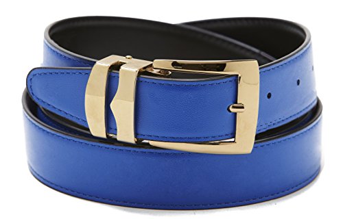 Concitor Reversible Belt Bonded Leather Removable Gold-Tone Buckle ROYAL BLUE/Black 36
