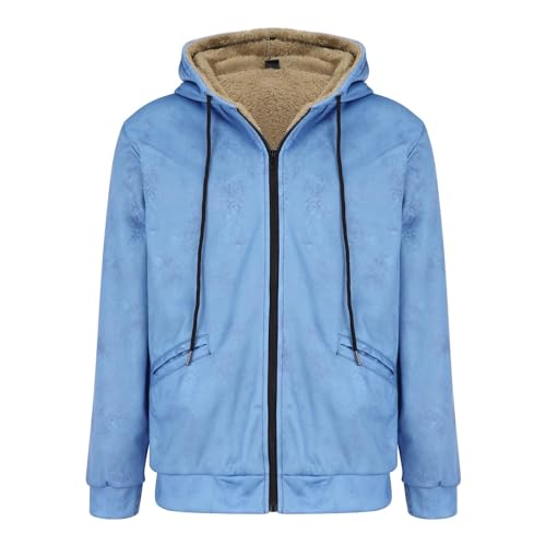 Veste à capuche homme bleu grand confort en coton zippé pour vos loisirs et week-ends