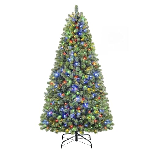 SHareconn 6.5ft Prelit Premium Artificial Hinged Christmas Tree with...