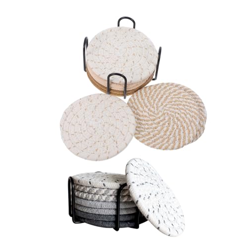 Dessous de tasse absorbant en coton tissé épais pour la protection de table