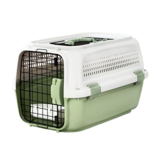 Conutoo ドライブペットキャリー クレート 小型犬用 2サイズ 天窓付き ツードア 猫 キャリー 犬 キャリー 小動物 キャリー ペットキャリー ゲージ ハードキャリー 取っ手付き 室内用ハウス 大きめ 持ち運び 航空輸送ボックス 旅行 通院 防災