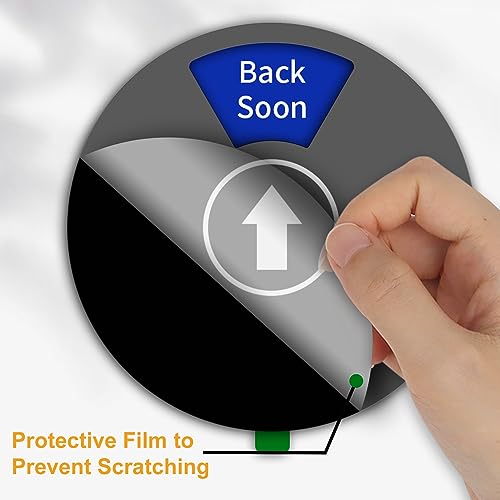 Image of Office Door Sign- Do Not Disturb /Out of Office /Please Knock /In a Meeting /Working Remotely /Back Soon, Rotating Privacy Door Sign Conference, 6 Inch, Black