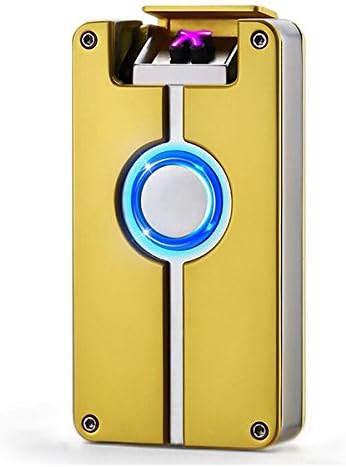OUMOSI USB Rechargeable Metal Electric Double Arc Lighter Windproof Arc Flameless Cigarette Lighter