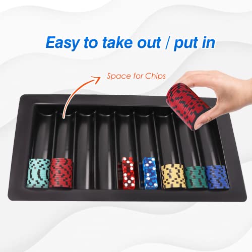 Gse Casino Poker Table Plastic Chip Trays - Holds 450 Chips, Las Vegas Style Dealer Table Chips Tray Rack For Poker Chips (9 Rows) #TOP3