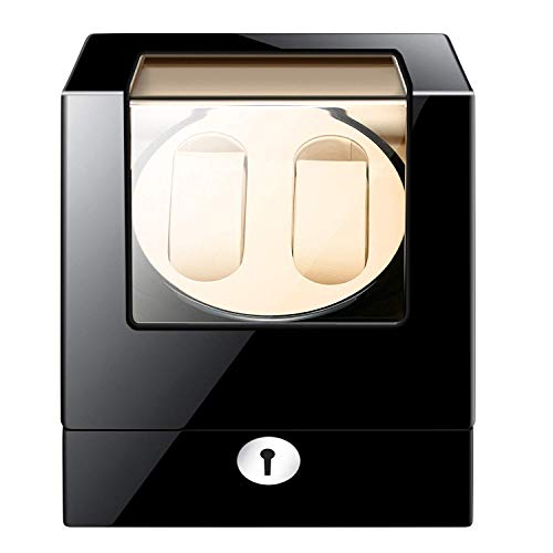 Carcasa winder de rotación automática para mantener 2 relojes listos en su dormitorio
