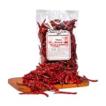 Thai dried chile Thai Red Jinda Chili Peppers type of chilli very spicy most in Thai cooking no stem Thai Herb spice whole dried chilis 1000 grams / 2.2 lbs / 35 oz 1, Kilograms
