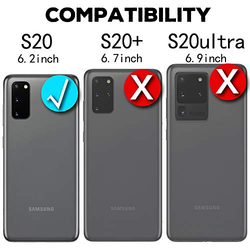 Galaxy S20 Phone Case Wallet With Strap,Kudex Leather Folio Flip Protective [Kickstand Feature] Magnetic Closure Zipper Purse Case Cover With Credit Card Slot For Samsung S20 6.2''(Purple) #TOP1