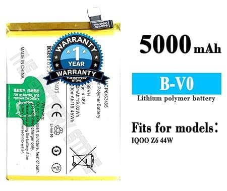 Image of THE BATTERY STORE Original B-V0 Battery for IQOO Z6 44W Battery with 1 Year Warranty** (Q2856)